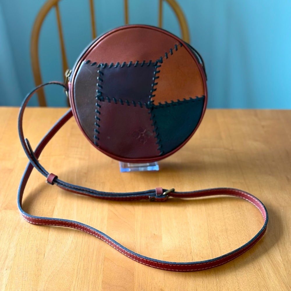 Patricia Nash Round Patchwork Leather Crossbody B… - image 1